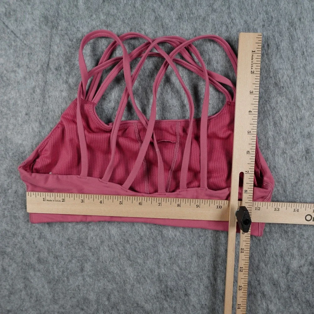 Athleta Sports Bra Women Small Pink Strappy High Neck Active Yoga Sports Top